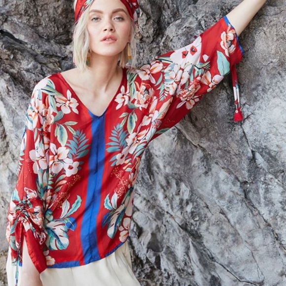 Johnny Was Tops - Johnny Was Evy Silk Floral Blouse